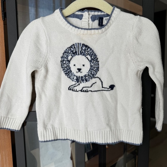 Janie & Jack lion knit sweater baby boy crewneck toddler - Picture 1 of 7